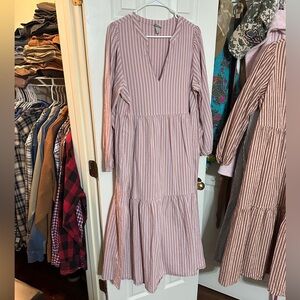 A New Day - Pink and Orange Gingham Midi Dress